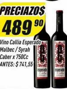 Supermercados Comodin Vino callia esperado malbec syrah caber oferta
