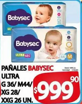 Supermercados Mariano Max Pañales babysec ultra oferta