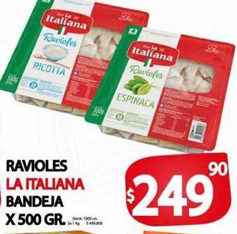 Supermercados Mariano Max Ravioles la italiana bandeja oferta