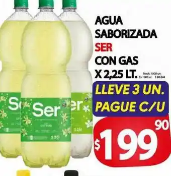 Agua saborizada ser con gas