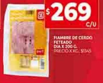 Supermercados DIA Fiambre De Cerdo Feteado Dia x 200g oferta