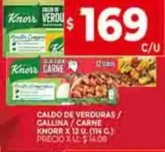 Supermercados DIA Caldo de Verduras / Gallina / Carne Knorr x 12 U oferta