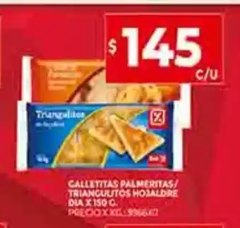 Supermercados DIA Galletitas Palmeritas / Triangulitos Hojaldre Dia x 150g oferta