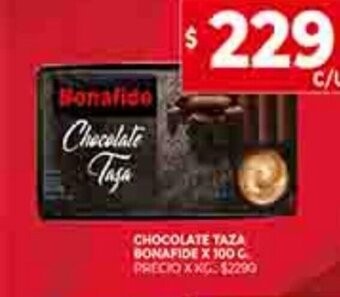 Supermercados DIA Chocolate Taza Bonafide x 100g oferta