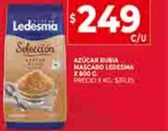 Supermercados DIA Azúcar Rubia Mascabo Ledesma x 800g oferta