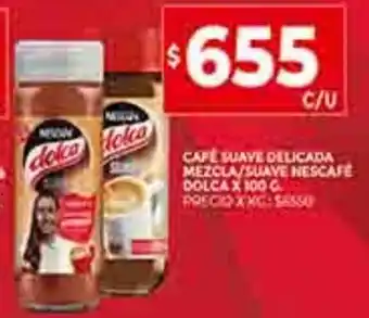 Supermercados DIA Café Suave Delicada Mezcla / Suave Nescafé Dolca x 100g oferta