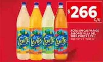 Supermercados DIA Agua Sin Gas Varios Sabores Villa Del Sur Levite x 2.25L oferta