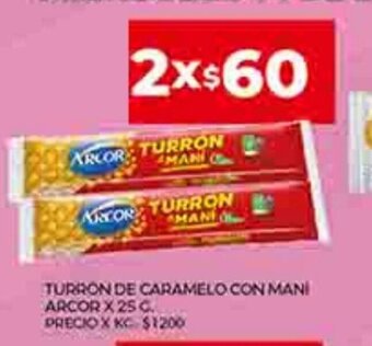 Supermercados DIA Turrón De Caramelo Con Mani Arcor x 25g oferta