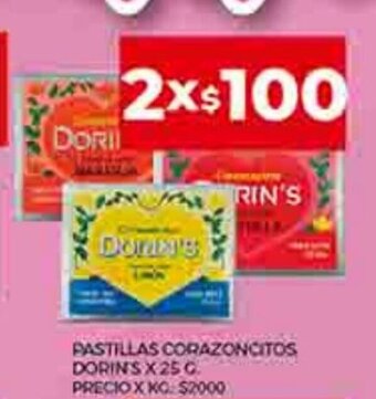 Supermercados DIA Pastillas Corazoncitos Dorin's x 25 g. oferta