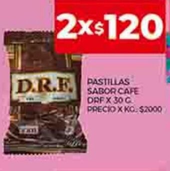 Supermercados DIA Pastillas Sabor Cafe D.R.F x 30 g. oferta