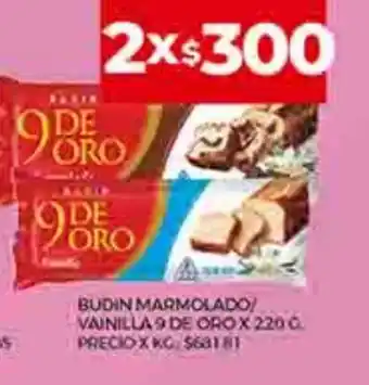 Supermercados DIA Budín Marmolado / Vainilla 9 De Oro x 220 g. oferta
