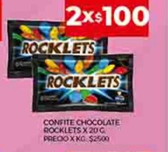 Supermercados DIA Confite Chocolate Rocklets x 20 g, oferta