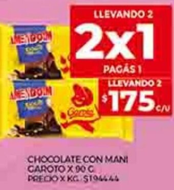 Supermercados DIA Chocolate Con Maní Caroto x 90 g. oferta