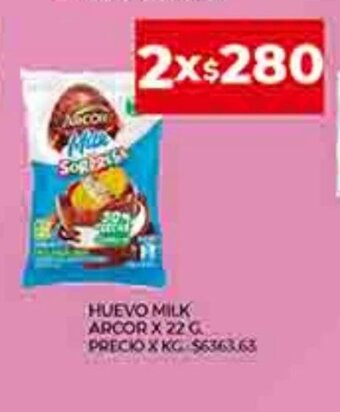 Supermercados DIA Huevo Milk Arcor x 22 g. oferta