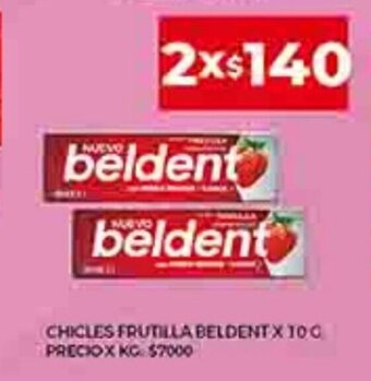 Supermercados DIA Chicles Frutilla Beldent x 10 g. oferta