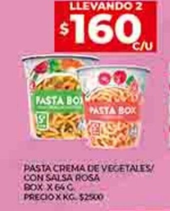 Supermercados DIA Pasta Crema De Vegetales/ Con Salsa Rosa Box x 64 g. oferta