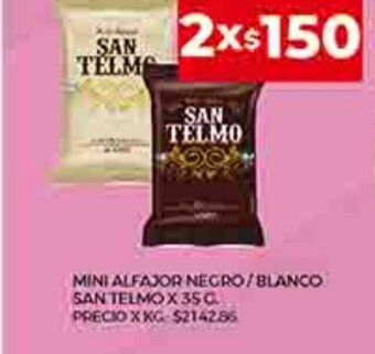 Supermercados DIA Mini Alfajor Negro/ Blanco San Telmo x 35 g. oferta
