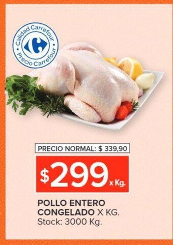Carrefour Pollo Entero Congelado x kg. oferta