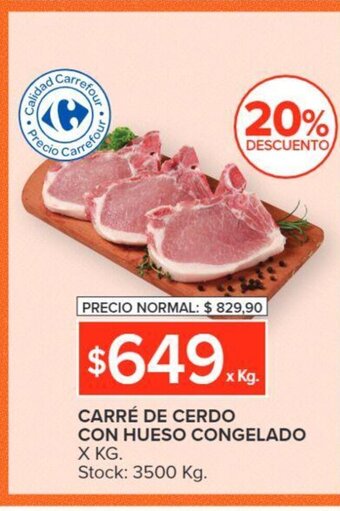 Carrefour Carré De Cerdo Con Hueso Congelado x kg. oferta