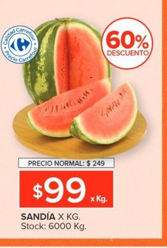 Carrefour Sandía x kg. oferta