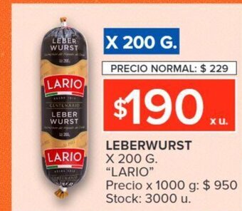 Carrefour Leberwurst Lario oferta