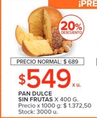 Carrefour Pan Dulce Sin Frutas oferta