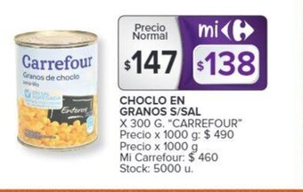 Carrefour Choclo En Granos S/Sal Carrefour oferta