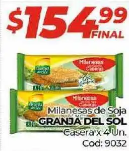Diarco Granja Del Sol Milanesas De Soja Casera oferta