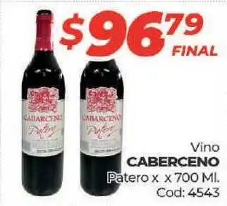 Diarco Caberceno Vino Patero x 700ml oferta