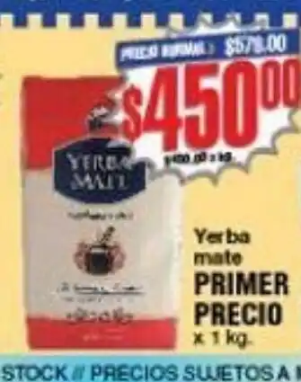 Supermercados Seven Yerba Mate Primer Precio x 1kg oferta