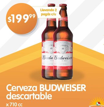Supermercados Buenos Días Cerveza Budweiser Descartable x 710cc oferta