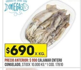 Coto Calamar Entero Congelado oferta