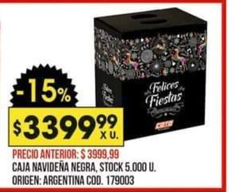 Coto Caja Navideña Negra oferta