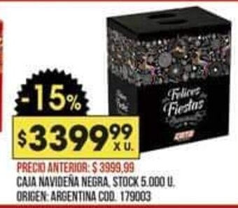 Coto Caja Navideña Negra oferta