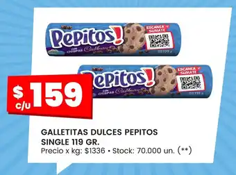 Changomas Galletitas Dulces Pepitos Single 119gr oferta