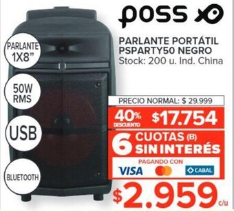 Carrefour Parlante Portátil Psparty50 Negro oferta