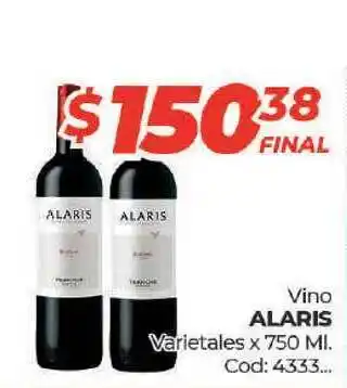 Diarco Alaris Vino Varietales 750ml oferta