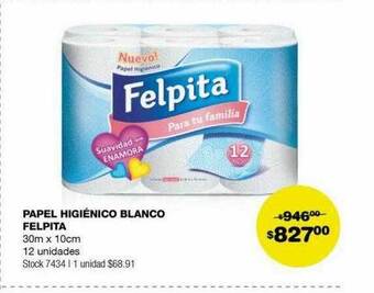 Atomo Conviene Papel higienico blanco felpita oferta