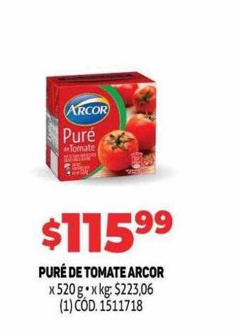 Makro Puré de tomate arcor oferta
