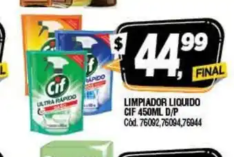Supermercados Yaguar Limpiador Liquido CIF 450ml oferta