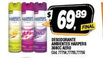 Supermercados Yaguar Desodorante Ambientes Harpers 360cc oferta
