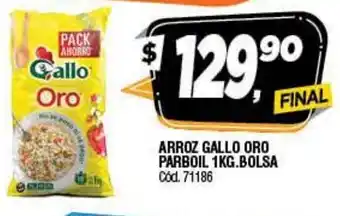 Supermercados Yaguar Arroz Gallo Oro Parboil 1kg. Bolosa oferta