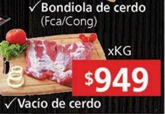 Supermercados Aiello Vacio de cerdo oferta
