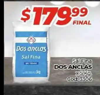 Diarco Dos Anclas Sal Fina 5kg oferta