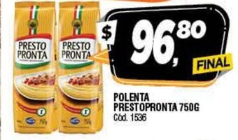 Supermercados Yaguar Polenta Prestopronta 750g oferta