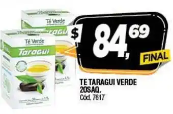 Supermercados Yaguar Te Taragui Verde 20saq. oferta