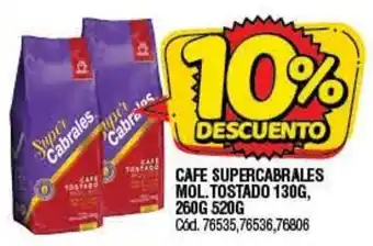 Supermercados Yaguar Cafe Supercabrales Mol. Tostado 140g 260g 520g oferta