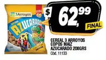 Supermercados Yaguar Cereal 3 Arroyos Copos Maiz Azucarado 200grs oferta
