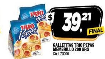 Supermercados Yaguar Galletitas Trio Pepas Membrillo 200grs oferta