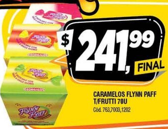 Supermercados Yaguar Caramelos Flynn Paff T/Frutti 70u oferta